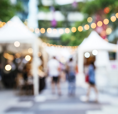 Blur Outdoor Street Market Festival events with people